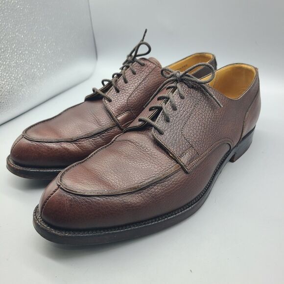 Peal & Co Brooks Brothers shoes Brown Grain Leather Split Toe Derby  Mens 10.5